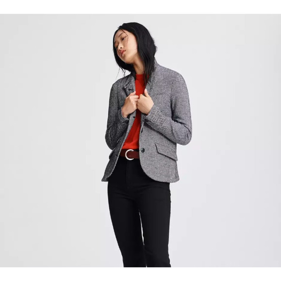 RAG & BONE Slade Blazer Slim Fit Houndstooth Blazer Size 4 Wool Cotton Fall - Picture 2 of 11